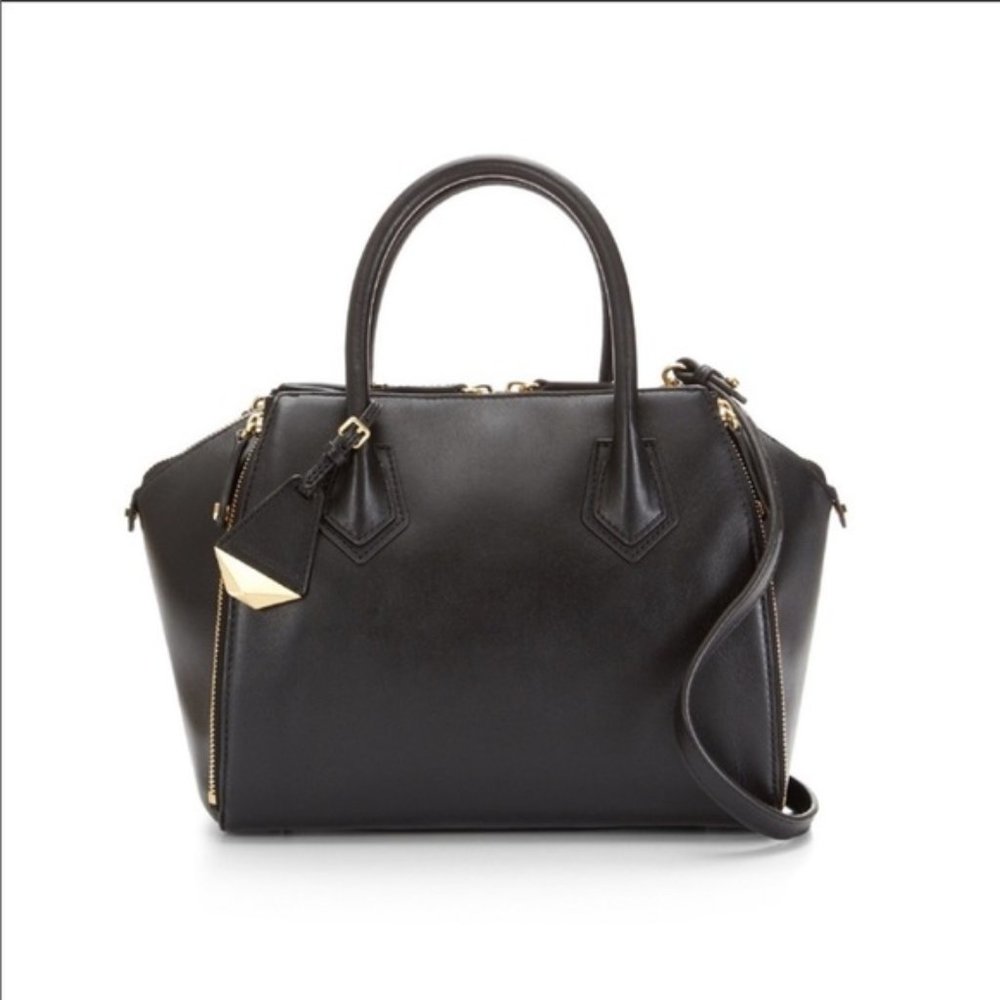 Mini Perry Black Leather Satchel
